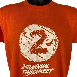 Vintage 80s Houston Fajita Meet Cook Off T Shirt Texas Tex Mex Orange M Medium